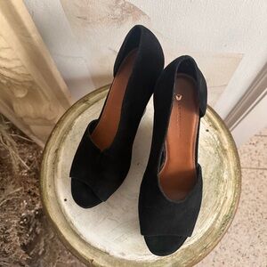 Elegant Black Peep-Toe Heels by Leifsdottir